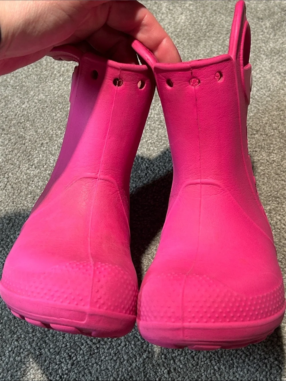 CROCS Kids Bright Pink Pull-On Rain Boots